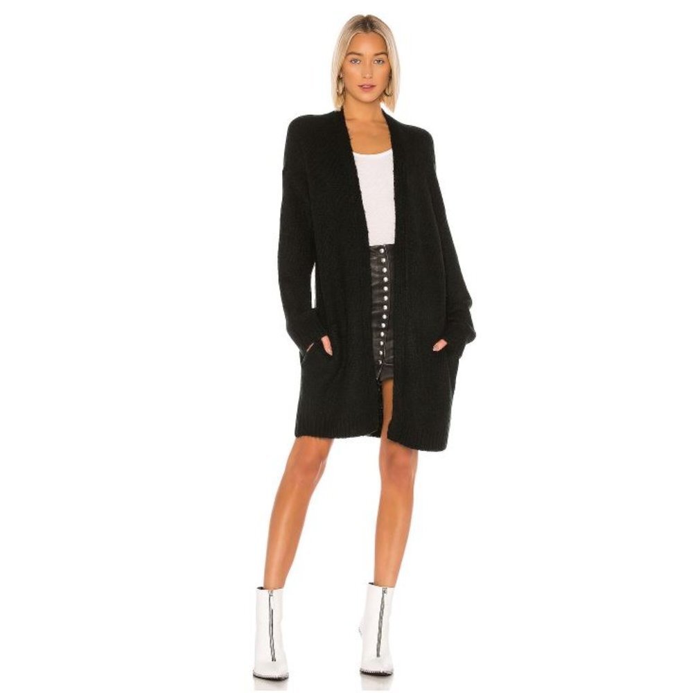 NWT Dr.‎ Denim Lia Wool Blend Open Knit Cardigan in Black